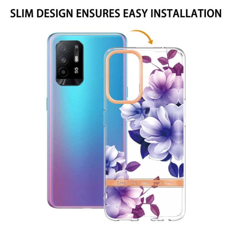 Hülle Für Oppo A94 5G Violette Blumen