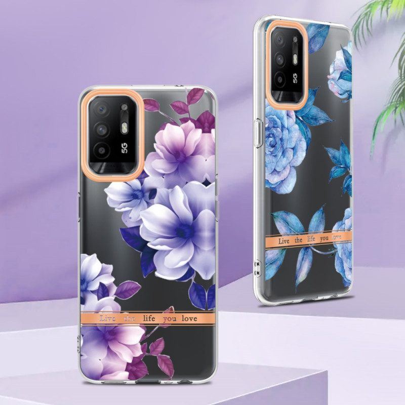 Hülle Für Oppo A94 5G Violette Blumen