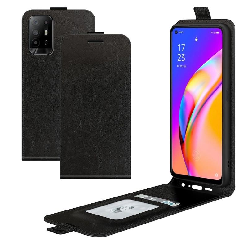 Lederhüllen Für Oppo A94 5G Anti-Sturz Flip Case Vertikales Kunstleder