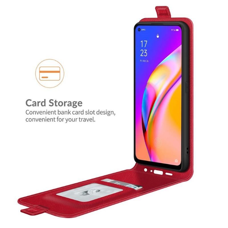 Lederhüllen Für Oppo A94 5G Anti-Sturz Flip Case Vertikales Kunstleder