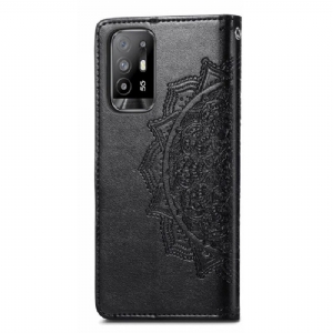 Lederhüllen Für Oppo A94 5G Mandala-relief Aus Kunstleder