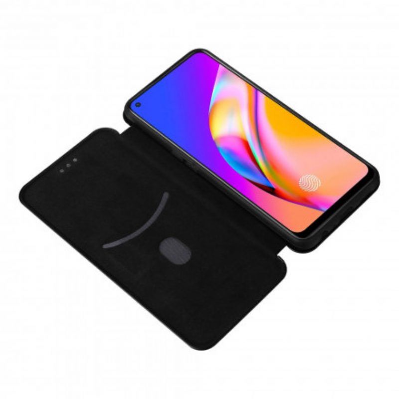 Schutzhülle Für Oppo A94 5G Flip Case Farbiges Carbon-silikon