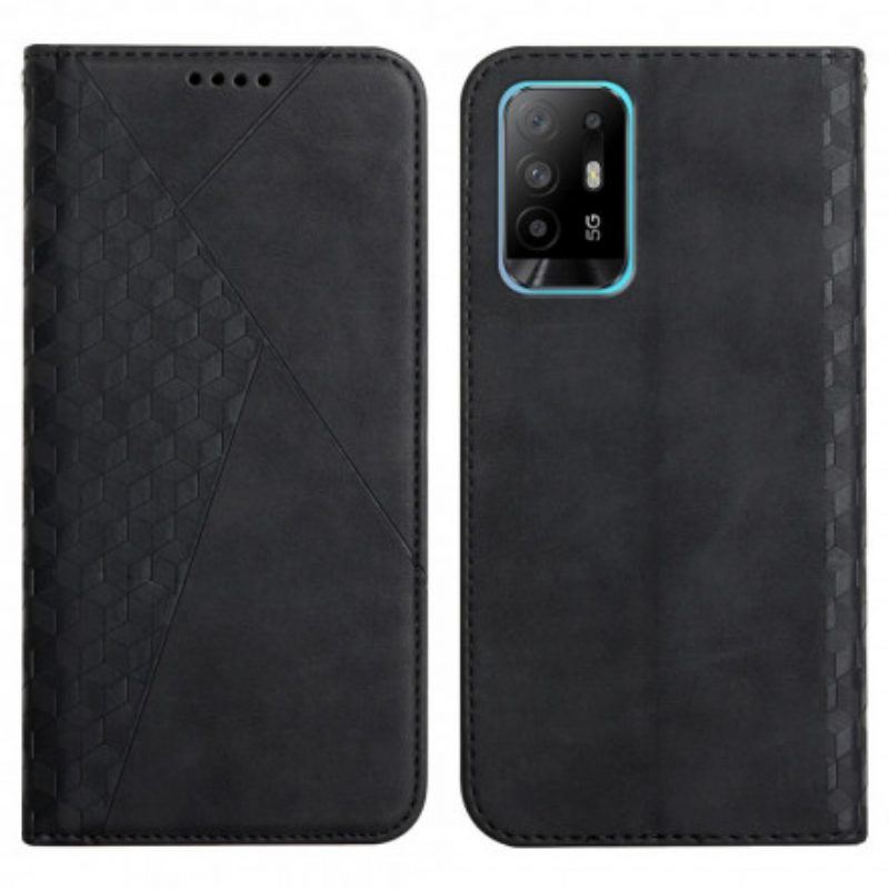 Schutzhülle Für Oppo A94 5G Flip Case Kubischer Skin-touch-stil