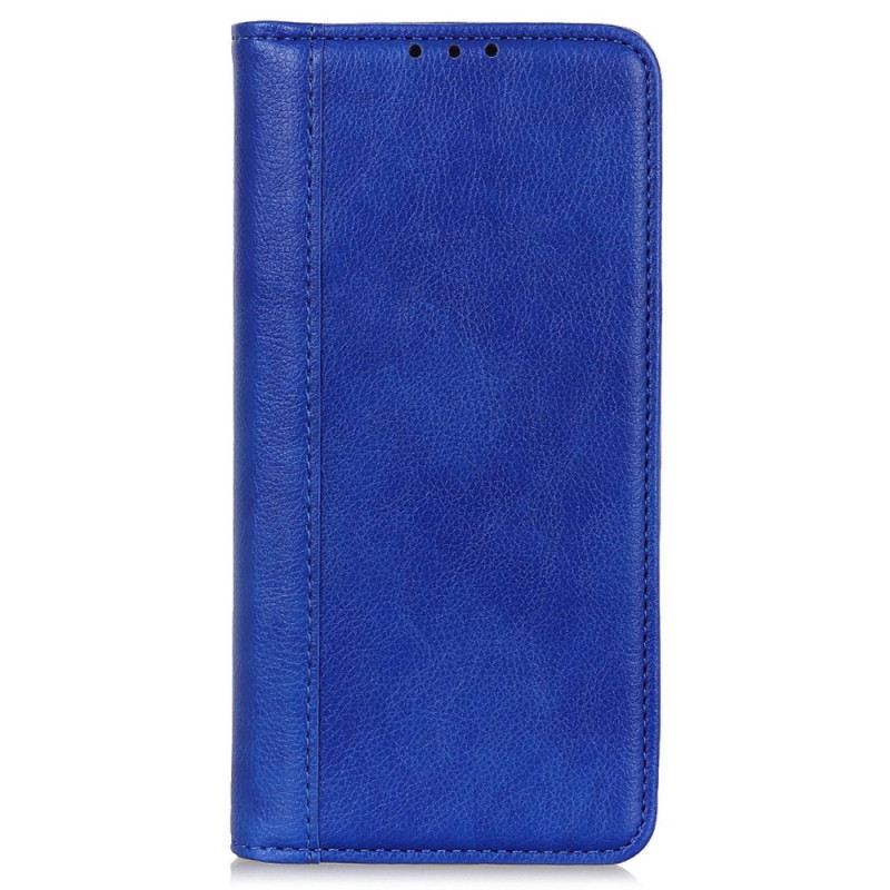 Flip Case Für Samsung Galaxy S24 Fe Spaltleder Mit Litschi-struktur