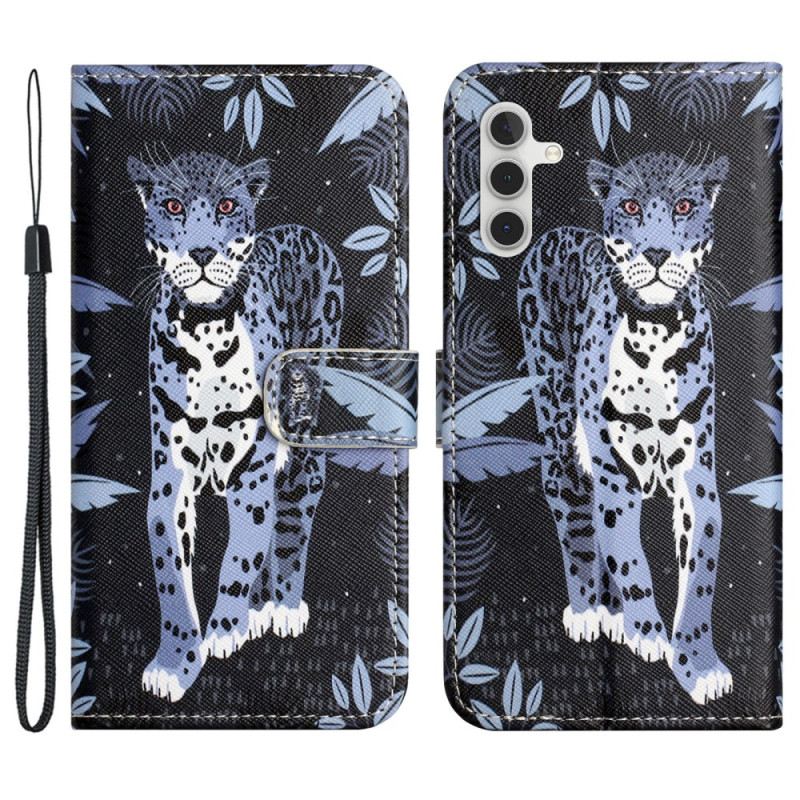 Lederhüllen Für Samsung Galaxy S24 Fe Leopard Mit Riemen