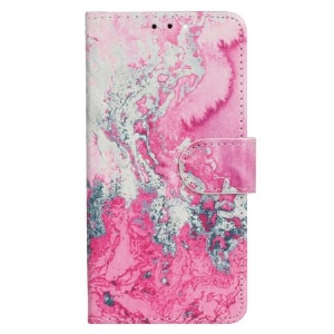 Lederhüllen Samsung Galaxy S24 Fe Handyhülle Rosa Meerwassermarmor