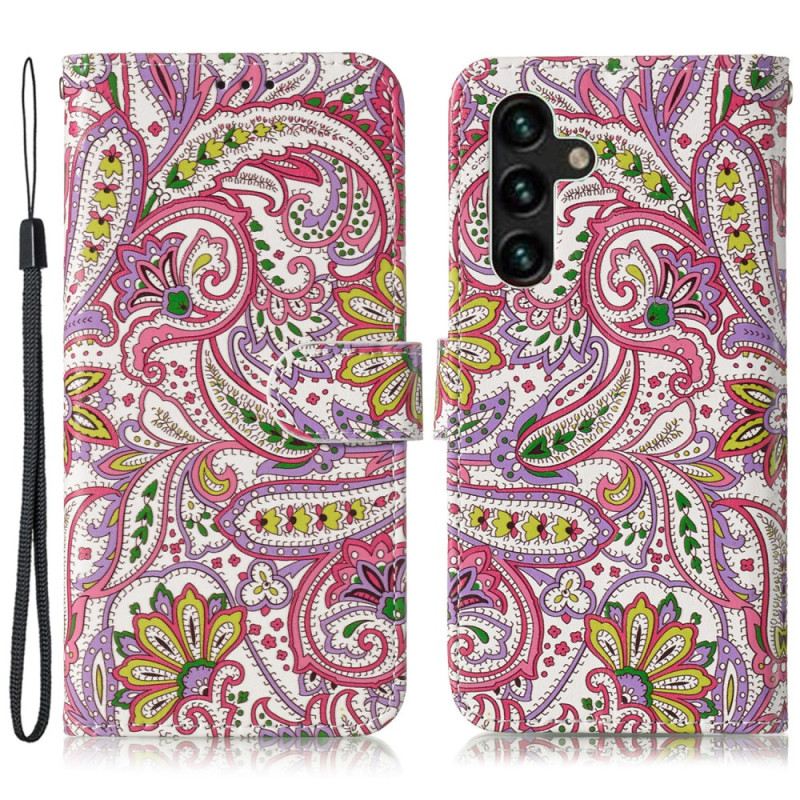 Lederhüllen Samsung Galaxy S24 Fe Paisley-muster