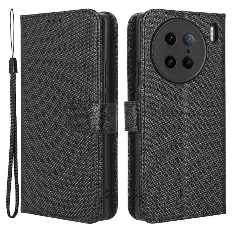 Flip Case Für Vivo X90 Pro Mit Kordel Armbandauswahl