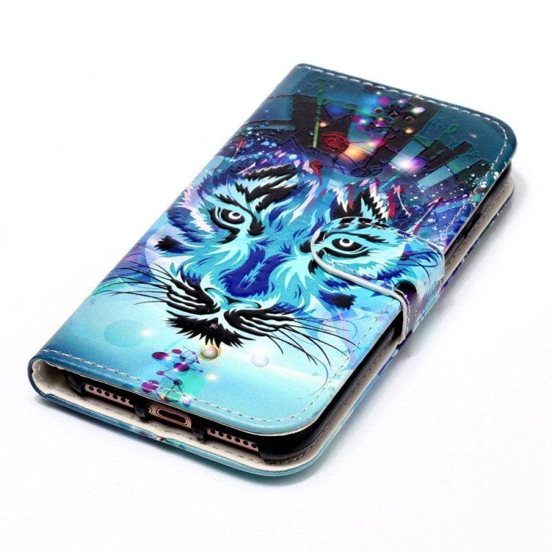 Flip Case Für Samsung Galaxy S23 Plus 5G Der Tiger Mit Schlüsselband