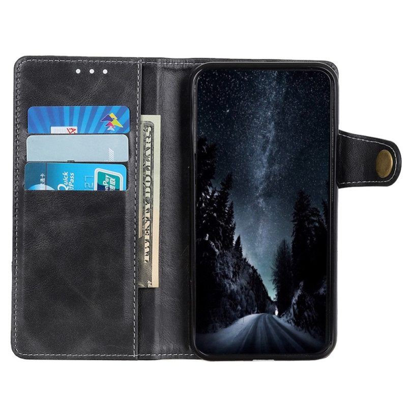 Flip Case Für Samsung Galaxy S23 Plus 5G Künstlerischer Knopf