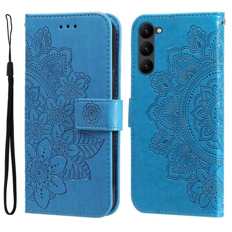 Flip Case Für Samsung Galaxy S23 Plus 5G Mit Kordel Riemchen-mandala