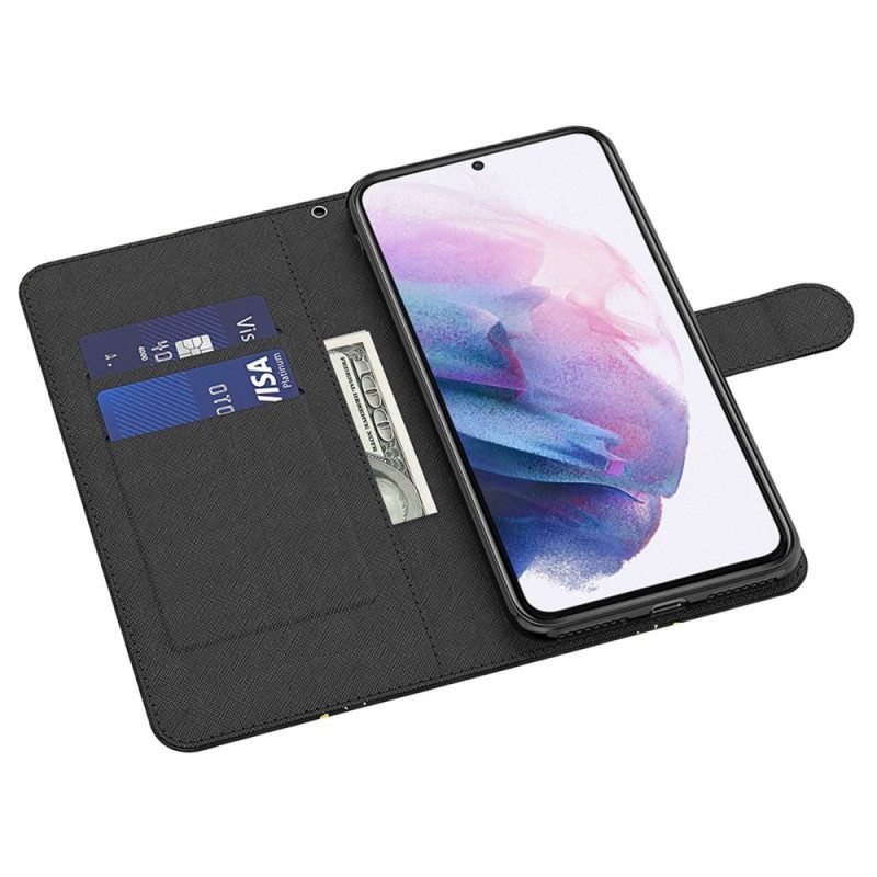 Flip Case Für Samsung Galaxy S23 Plus 5G Mit Kordel Tanga-schmetterlinge