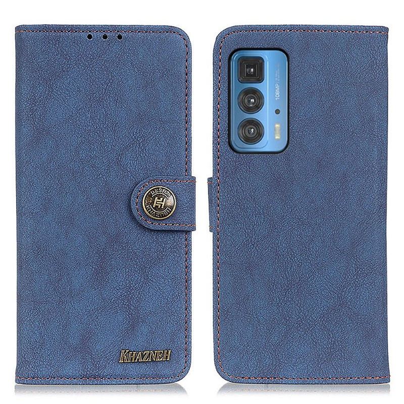 Flip Case Für Motorola Edge 20 Pro Khazneh Retro-ledereffekt