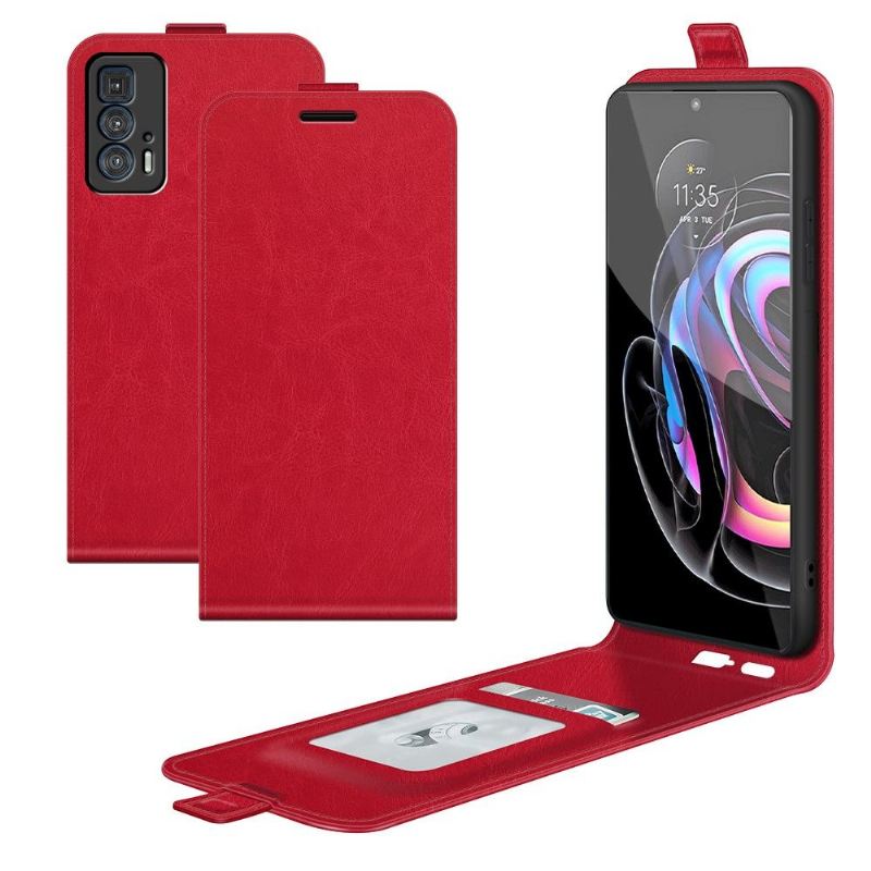 Lederhüllen Für Motorola Edge 20 Pro Anti-Sturz Flip Case Vertikales Kunstleder