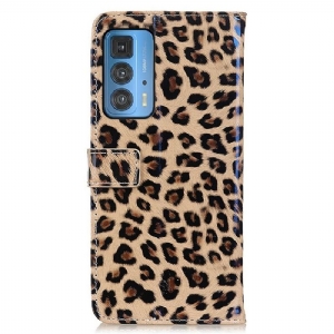 Lederhüllen Für Motorola Edge 20 Pro Kunstleder Im Leoparden-stil