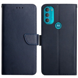 Flip Case Für Moto G71 5G Echtes Nappaleder