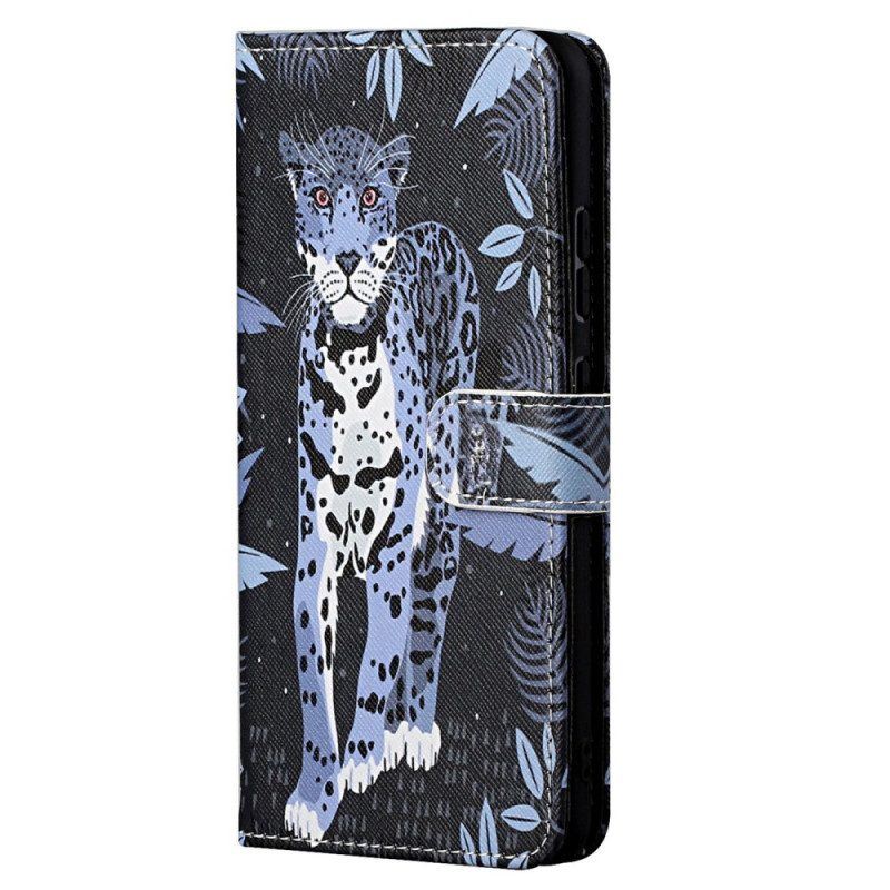 Flip Case Für Moto G71 5G Mit Kordel Riemchen-leopard