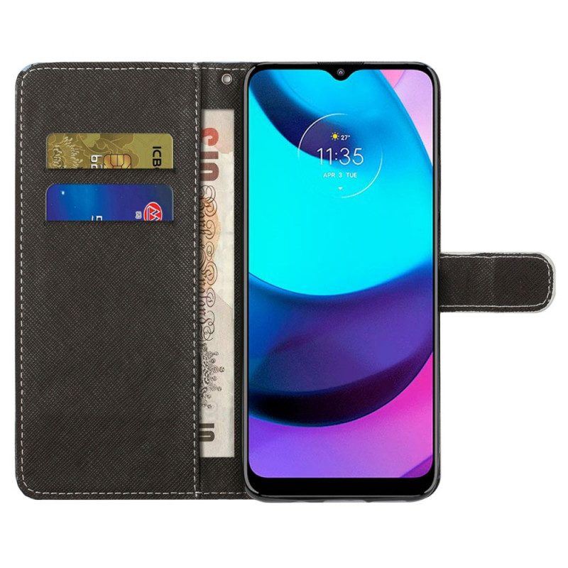 Flip Case Für Moto G71 5G Mit Kordel Riemchen-leopard