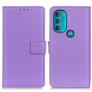 Flip Case Für Moto G71 5G Schlichtes Kunstleder