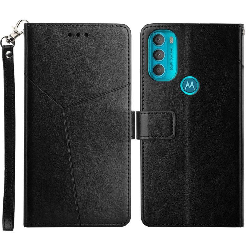 Flip Case Für Moto G71 5G Stil Leder Geo Y Design