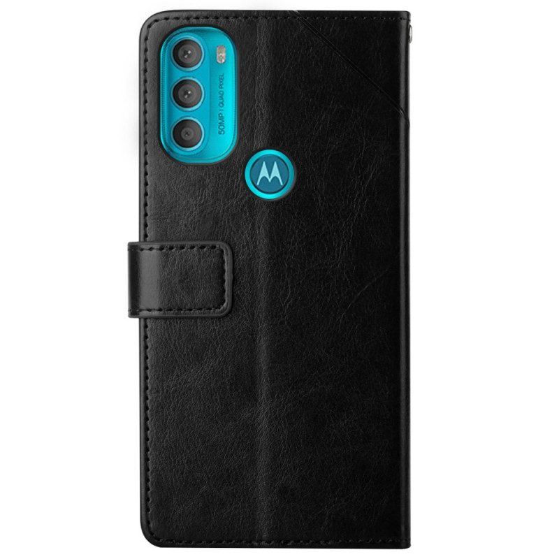 Flip Case Für Moto G71 5G Stil Leder Geo Y Design