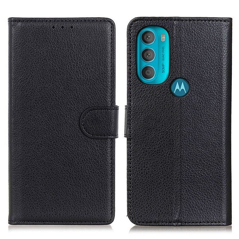 Flip Case Für Moto G71 5G Traditionell Litschi