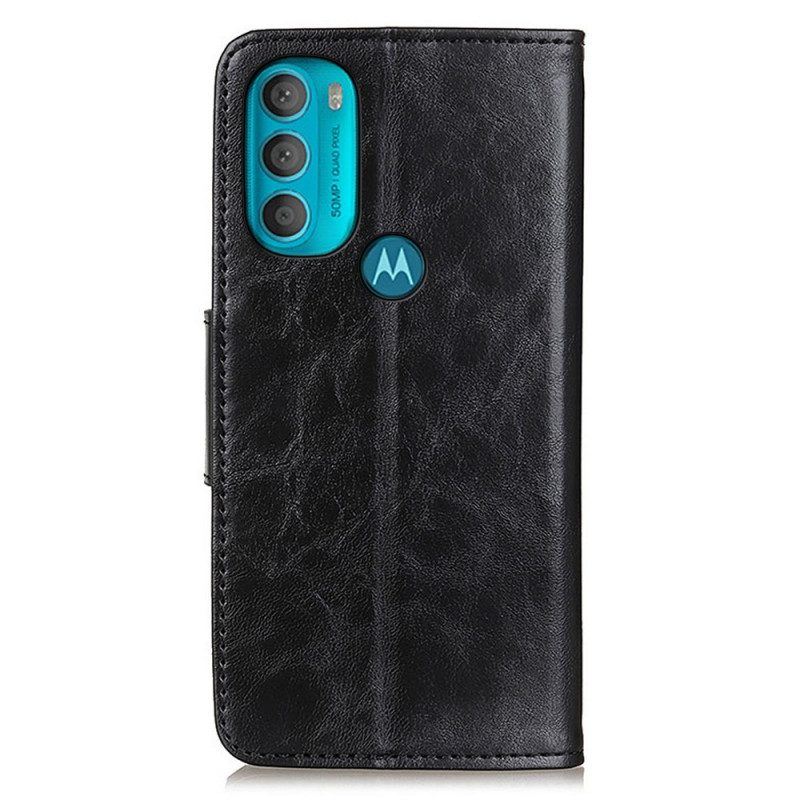 Lederhüllen Für Moto G71 5G Flip Case Doppelseitige Magnetklappe