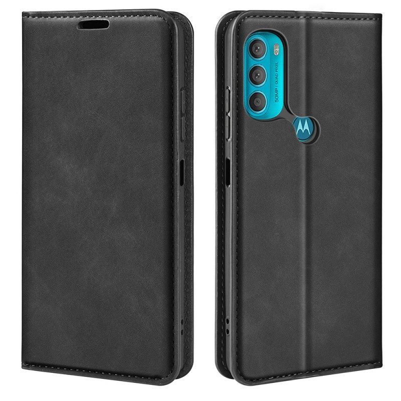 Schutzhülle Für Moto G71 5G Flip Case Seidenweicher Ledereffekt