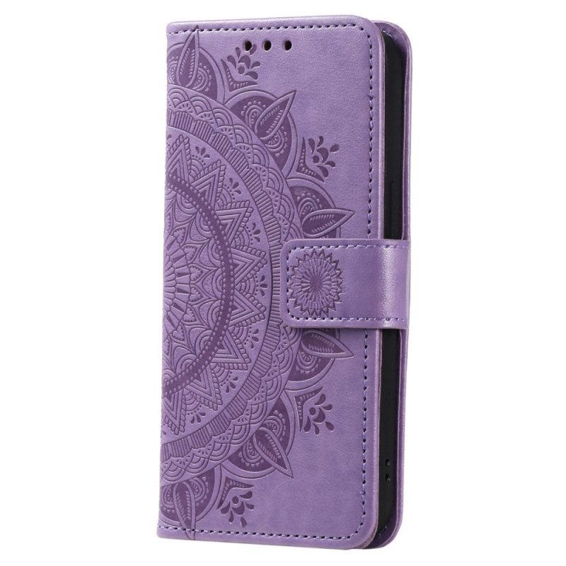 Flip Case Für Sony Xperia 5 IV Mit Kordel Riemchen-sonnen-mandala