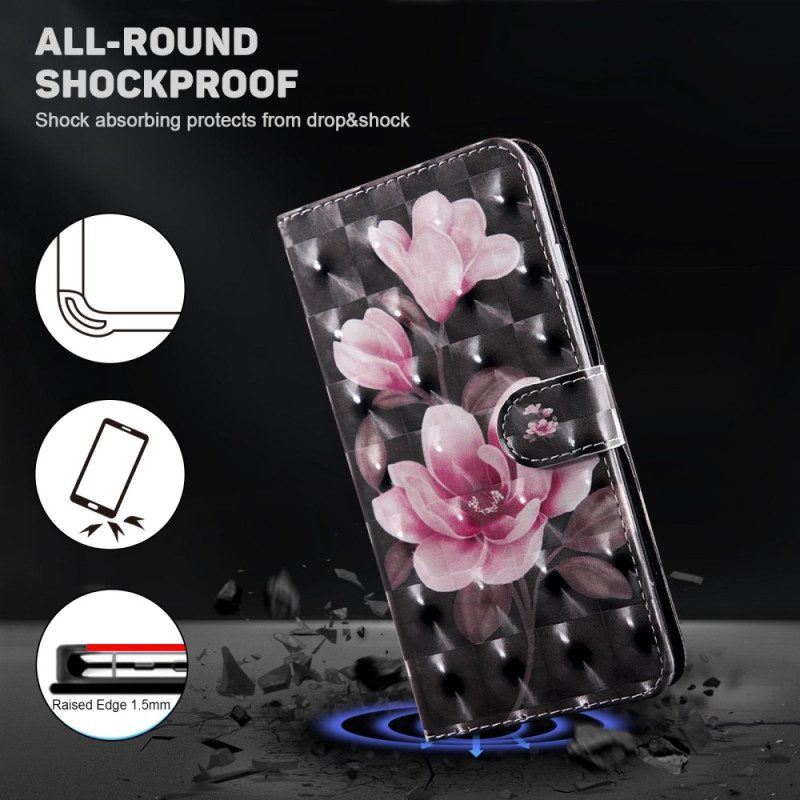 Flip Case Für Sony Xperia 5 IV Mit Kordel Riemenblumen