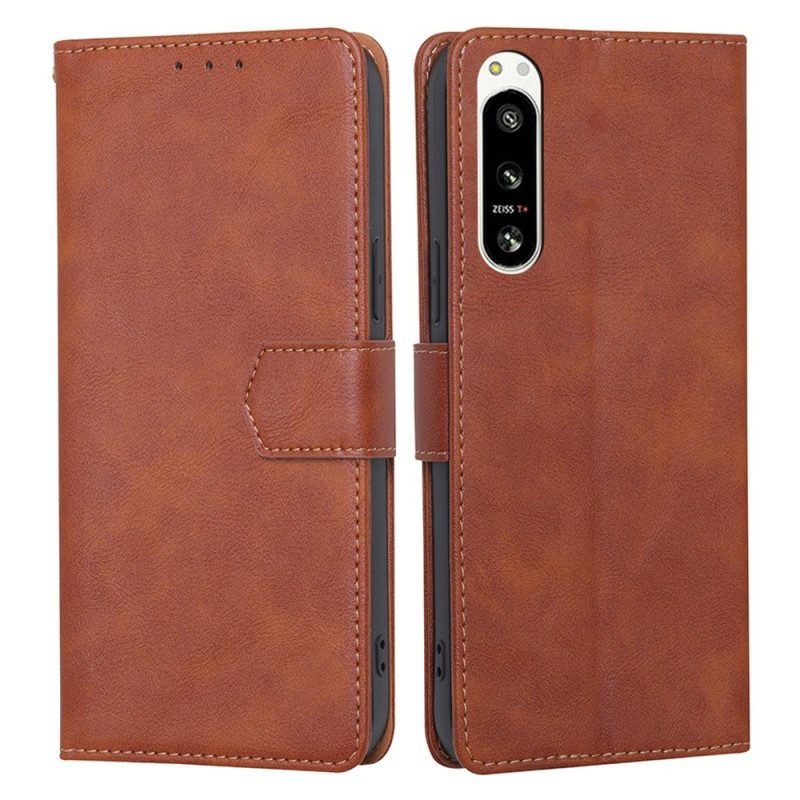 Flip Case Für Sony Xperia 5 IV Rfid-litschi-leder