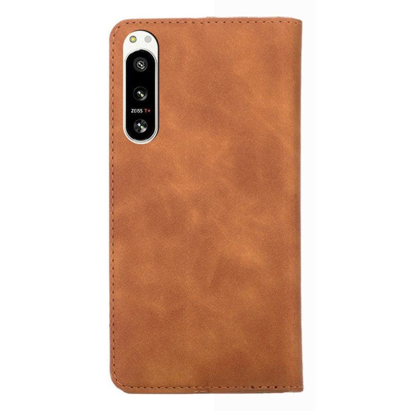 Schutzhülle Für Sony Xperia 5 IV Flip Case Elegantes Kunstleder