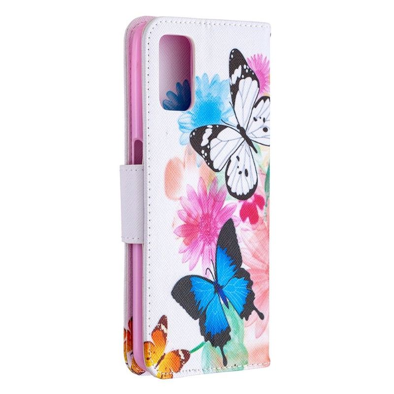 Case Für Oppo A72 Schmetterlinge Und Bunte Blumen