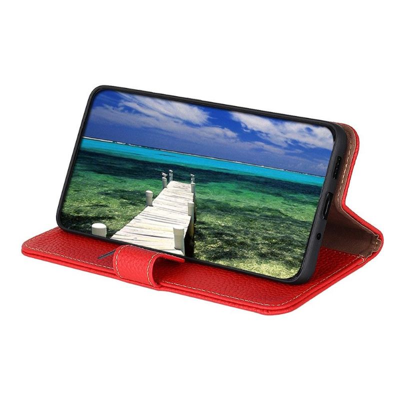 Flip Case Für Poco M4 Pro 4G Khazneh Genarbtes Leder