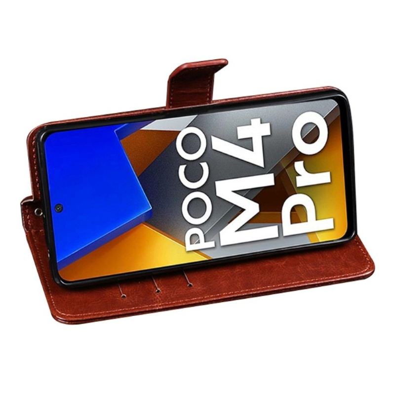 Lederhüllen Für Poco M4 Pro 4G Flip Case Idewei Folio Lederoptik