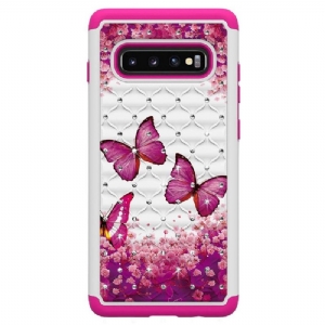 Handyhülle Für Samsung Galaxy S10 Plus Luxuriöse Rosa Schmetterlinge