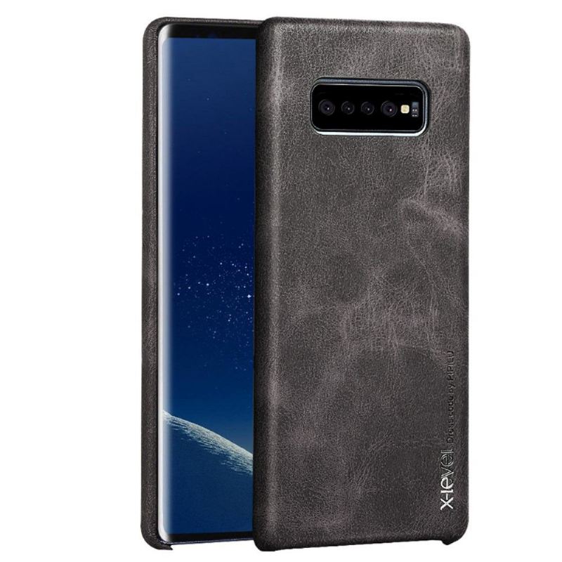 Hülle Für Samsung Galaxy S10 Plus Anti-Sturz Vintage Series Leder - Dunkelbraun