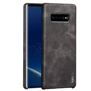 Hülle Für Samsung Galaxy S10 Plus Anti-Sturz Vintage Series Leder - Dunkelbraun