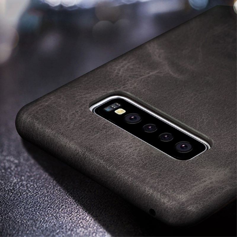 Hülle Für Samsung Galaxy S10 Plus Anti-Sturz Vintage Series Leder - Dunkelbraun