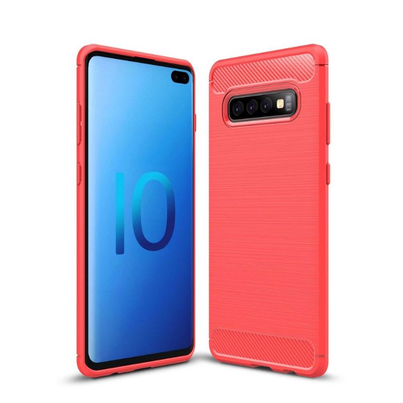 Hülle Für Samsung Galaxy S10 Plus Karbongebürstetes Gel