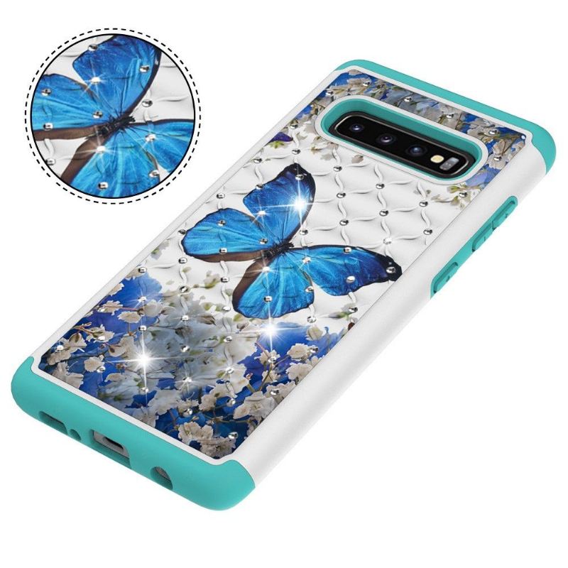 Hülle Für Samsung Galaxy S10 Plus Stoßfester Blauer Schmetterling