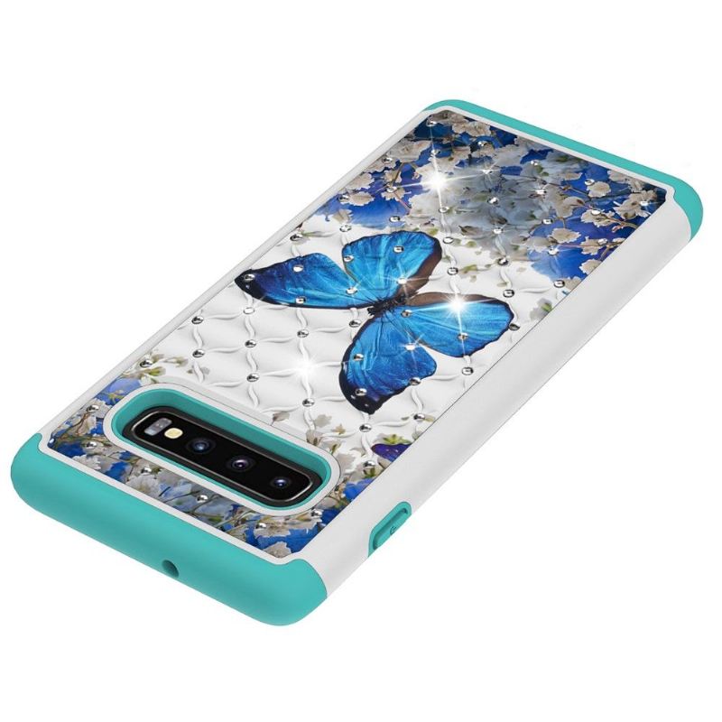 Hülle Für Samsung Galaxy S10 Plus Stoßfester Blauer Schmetterling