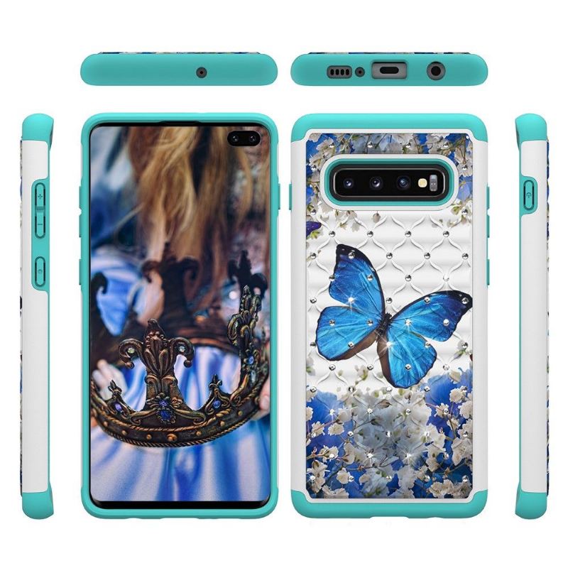 Hülle Für Samsung Galaxy S10 Plus Stoßfester Blauer Schmetterling