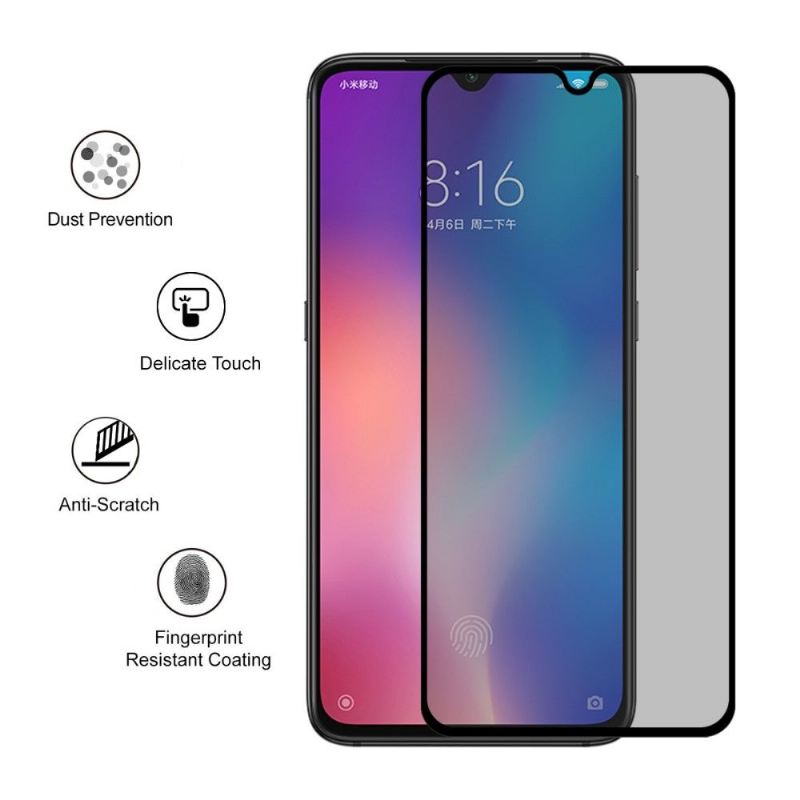 Handyhülle Für Xiaomi Mi 9 - Gehärtetes Glas Und Blickschutzfilter