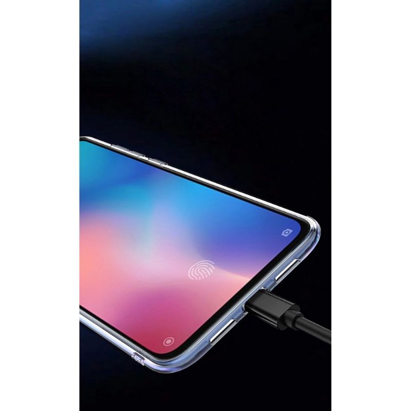 Hülle Für Xiaomi Mi 9 Mit Magnetring - Transparent Schwarz