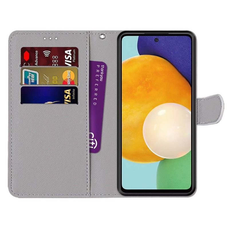 Flip Case Für Samsung Galaxy A33 5G Blaue Und Rosa Schmetterlinge