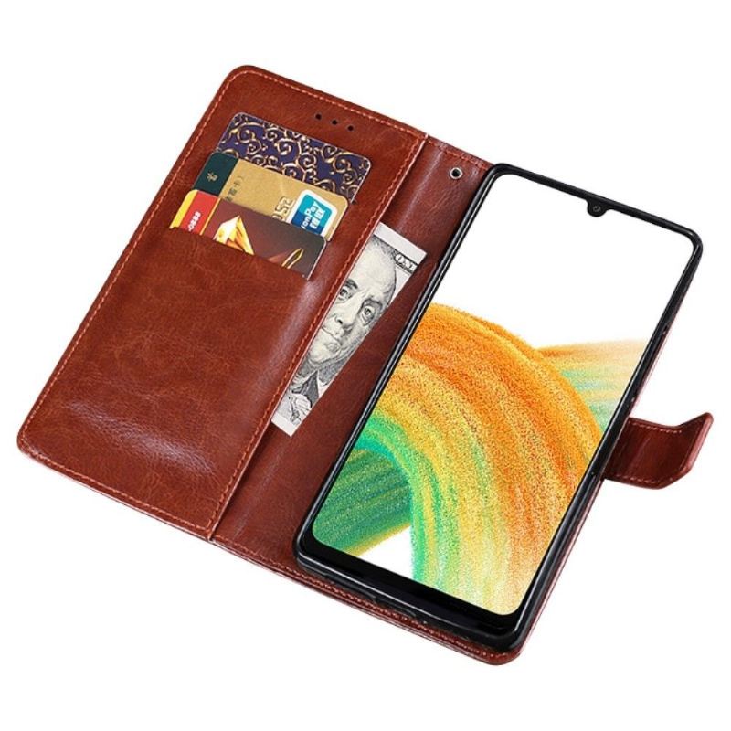 Flip Case Für Samsung Galaxy A33 5G Flip Case Idewei Folio Lederoptik