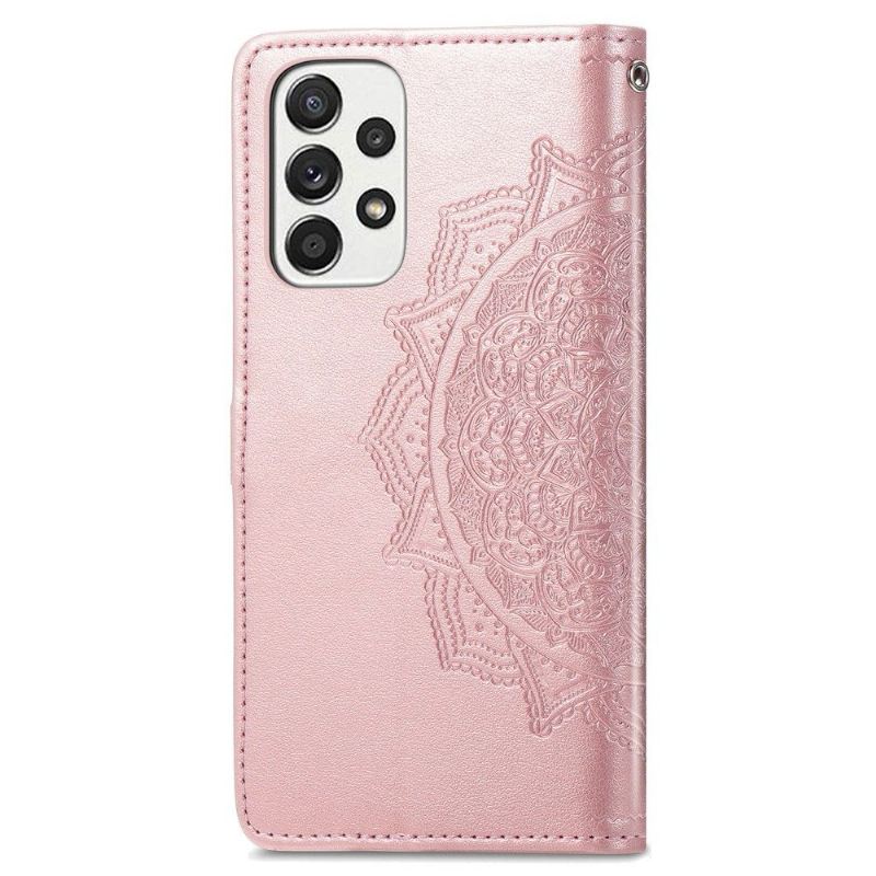 Flip Case Für Samsung Galaxy A33 5G Mandala-relief Aus Kunstleder