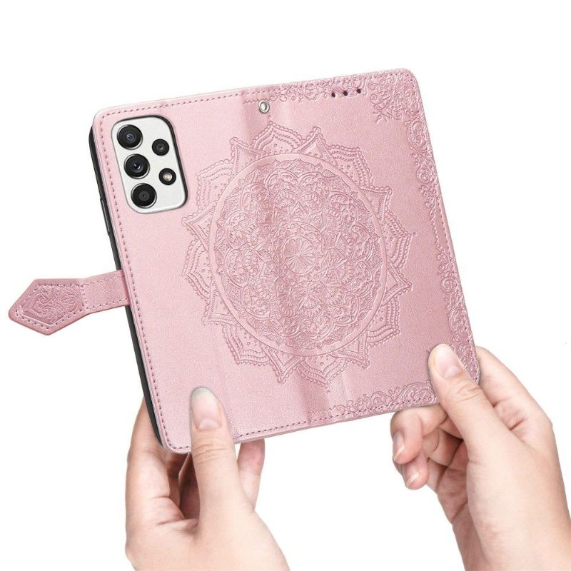 Flip Case Für Samsung Galaxy A33 5G Mandala-relief Aus Kunstleder