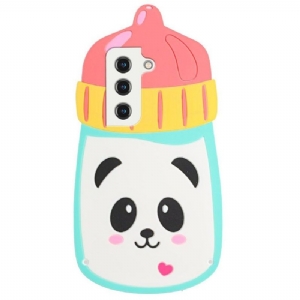 Handyhülle Für Samsung Galaxy S22 5G Schutzhülle 3d-panda-babyflasche Mit Riemen